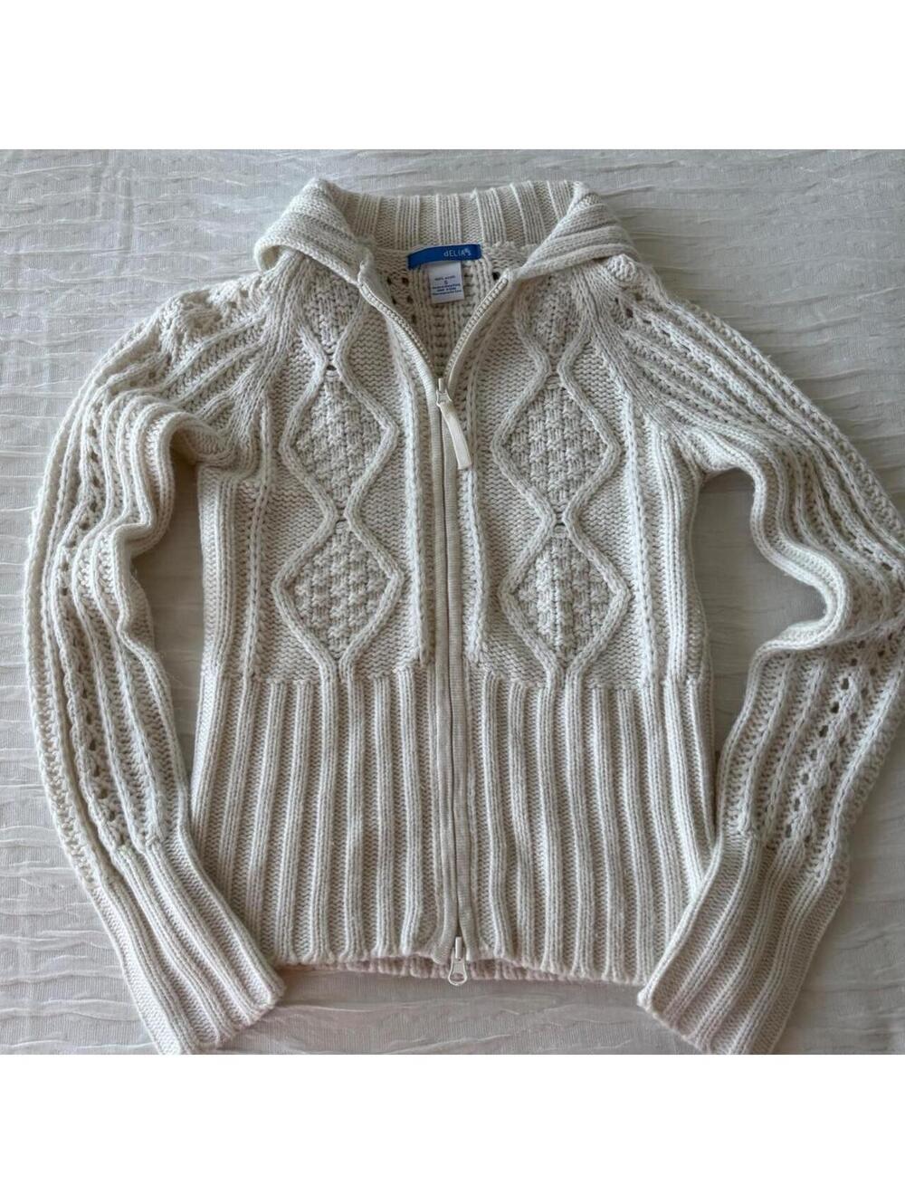 Delia's Women's White and Cream Jumper